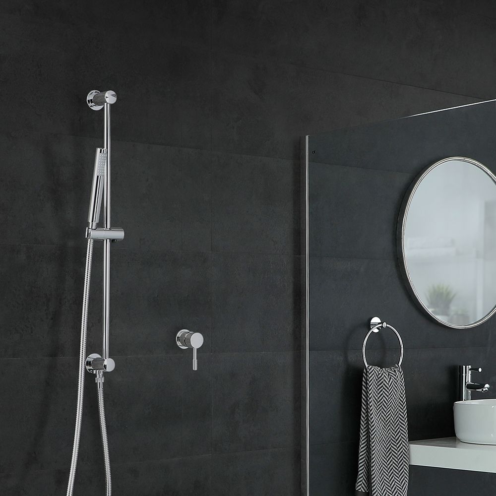 Kit de douche mécanique – Kit douchette sur rampe – Chromé - Como