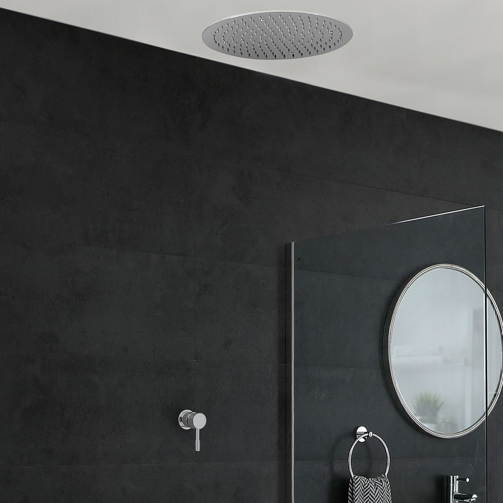 Kit de douche mécanique – Pommeau rond encastré Ø 40 cm – Chromé - Como