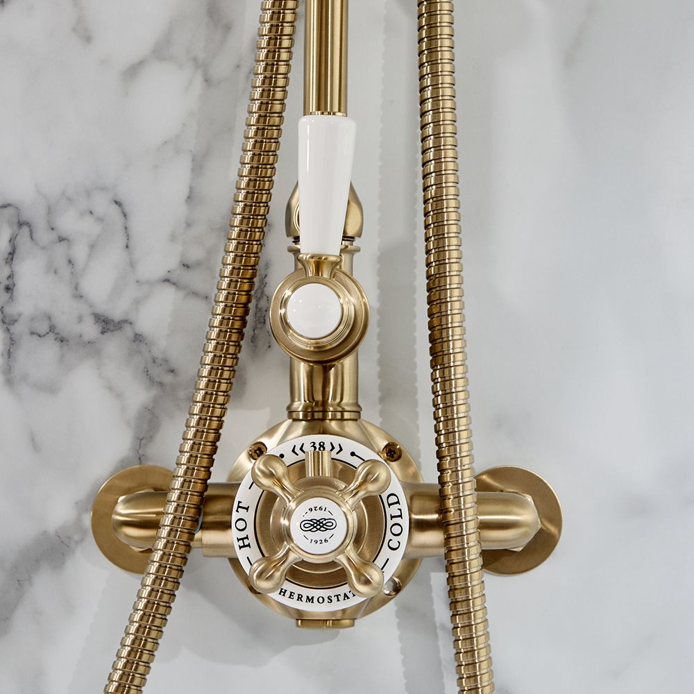 COLONNE DE DOUCHE SC418 DOREE BROSSEE (OR MAT) COLLECTION SCAMANDRE | Leroy Merlin