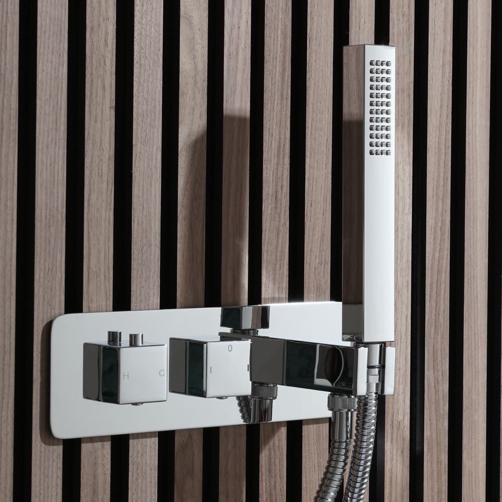 Mitigeur Thermostatique & Douchette rectangulaire Kubix