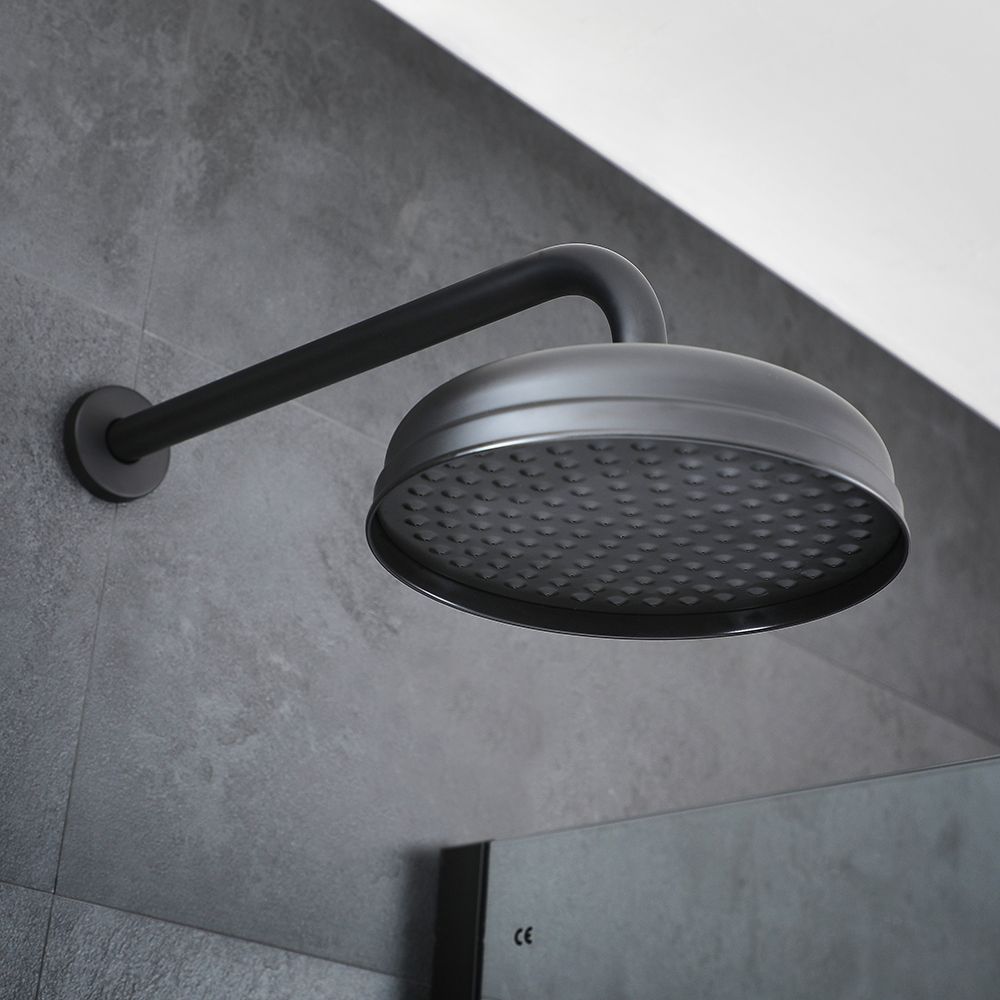 Kit de douche thermostatique avec inverseur, pommeau et kit douchette rétro – Double fonctions – Noir - Elizabeth