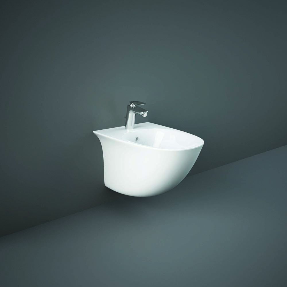 Bidet suspendu compact moderne – Blanc brillant – RAK Sensation x Hudson Reed