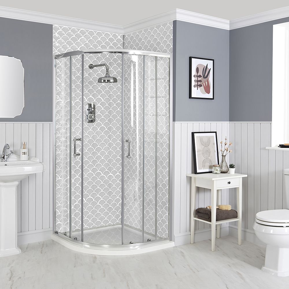 Porte de douche quart de cercle rétro – Choix de tailles – Langley