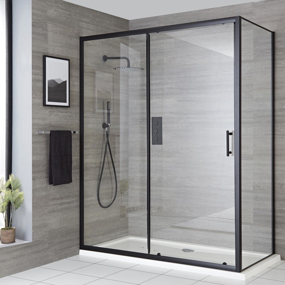 Porte de douche coulissante – Noir – Choix de tailles - Nox