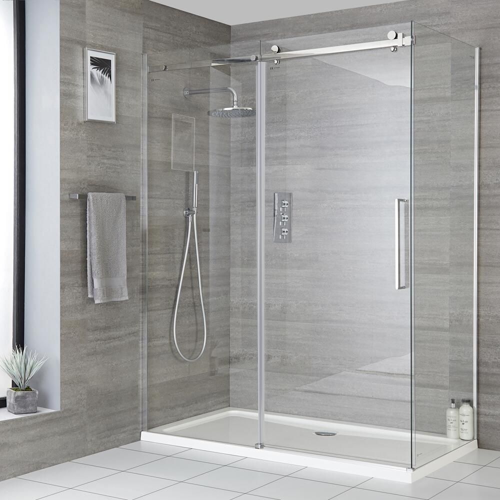 Porte de douche coulissante – Sans cadre – Choix de tailles – Portland