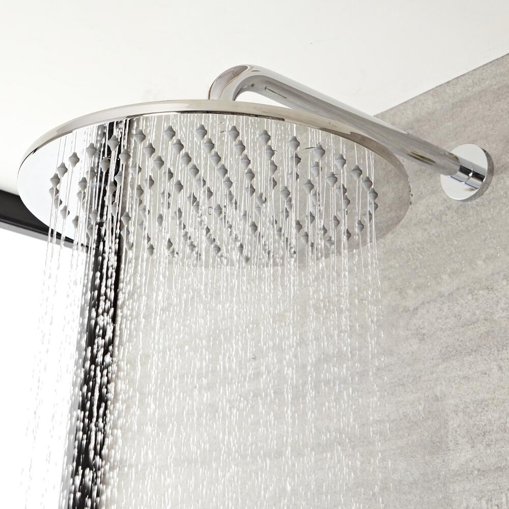 Pommeau de douche rond avec bras mural - 20 cm - Como