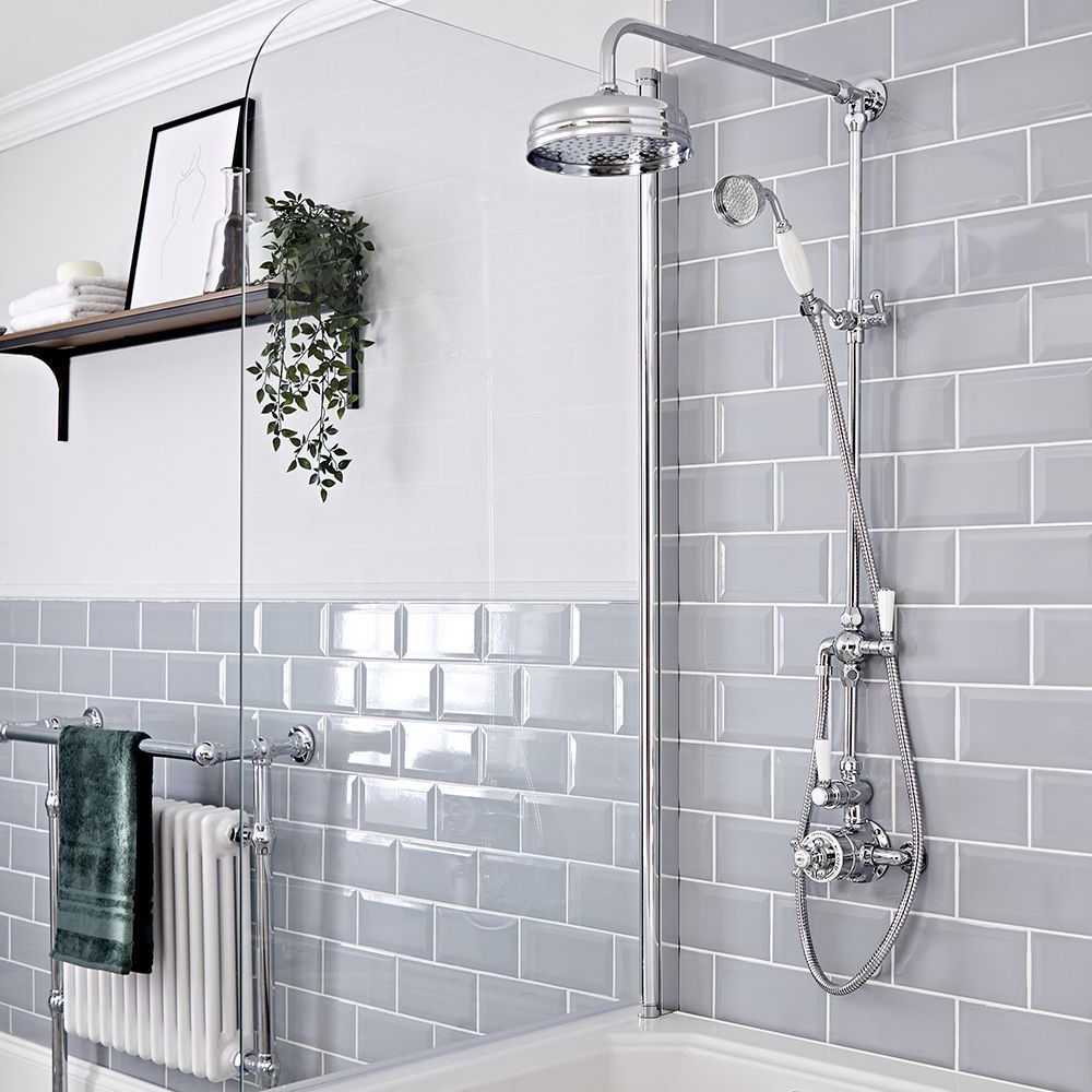 Colonne de douche thermostatique exposée avec douchette – Choix de finition - Bec verseur baignoire en option - Elizabeth