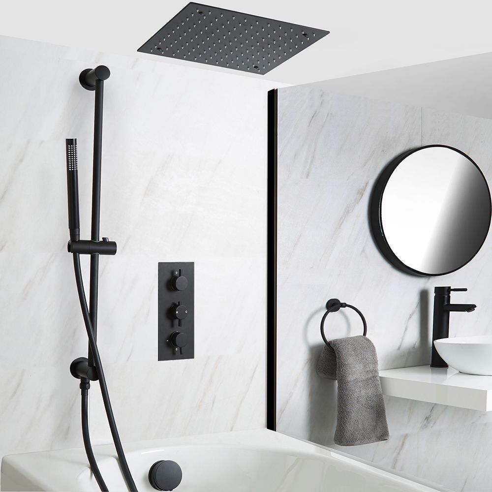 Kit de bain-douche thermostatique – Noir – Choix de fonctions - Nox