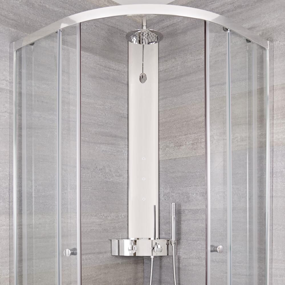 Colonne de douche d’angle thermostatique – Chromé - Earby