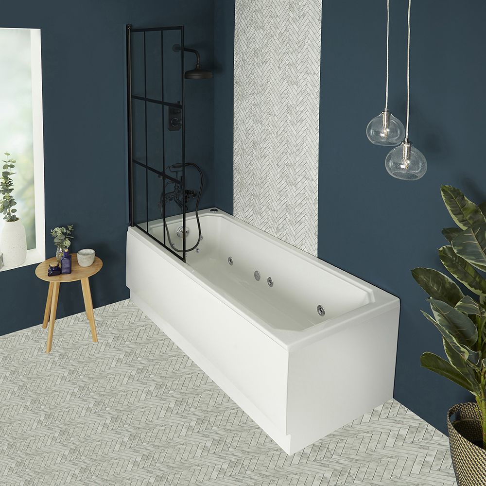 Baignoire balnéo avec pare-baignoire verrière – Choix de tailles et de tabliers – Richmond