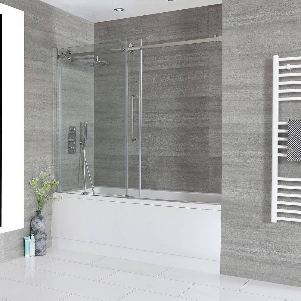 Baignoire rectangulaire avec pare-baignoire coulissant et tablier frontal – Choix de tailles - Sandford
