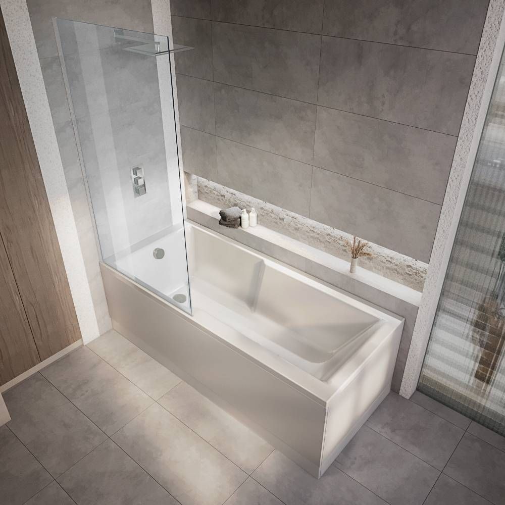 Baignoire douche rectangulaire - 170 cm x 75 cm - Choix de pare-baignoire et tabliers - Sandford