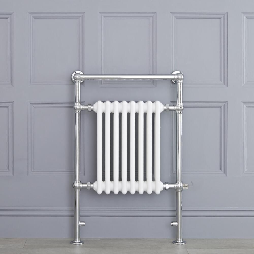 Sèche-serviettes électrique rétro – Blanc – 93 cm x 62 cm - Elizabeth