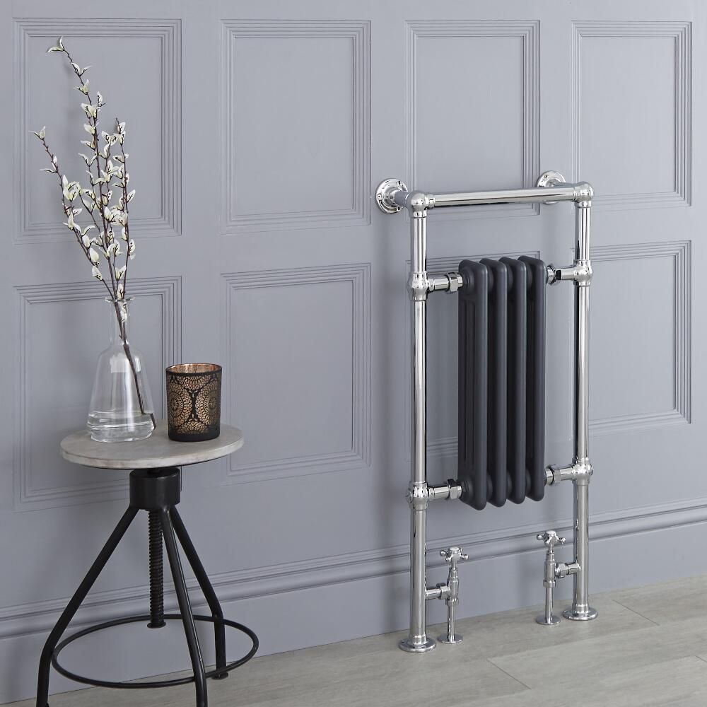 Sèche-serviettes rétro - Anthracite - 93cm x 45cm x 15,5cm - Elizabeth