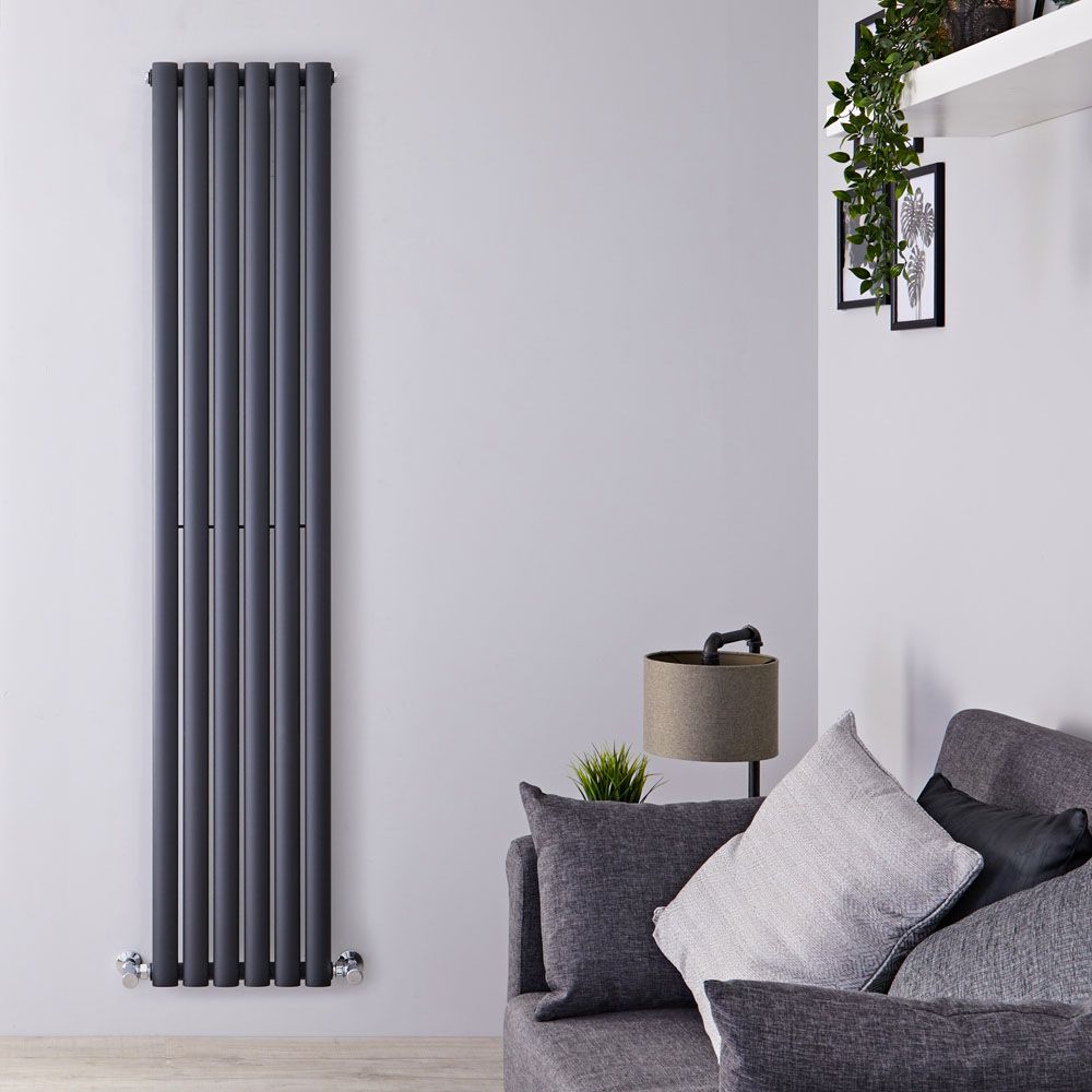 Radiateur design vertical – Anthracite – 178 cm x 35,4 cm  – Rang simple – Vitality