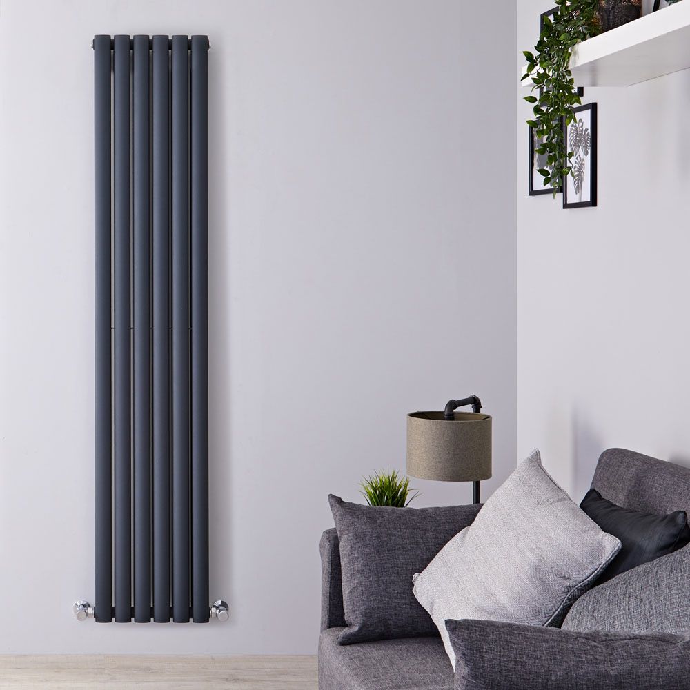 Radiateur design vertical – Anthracite – 178 cm x 23,6 cm  – Rang double – Vitality