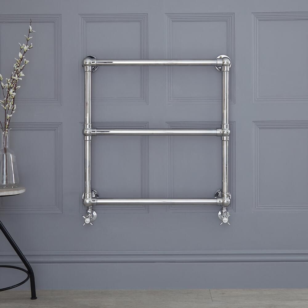 Sèche-serviettes rétro - Chromé - 68 cm x 67,3 cm - Condesa