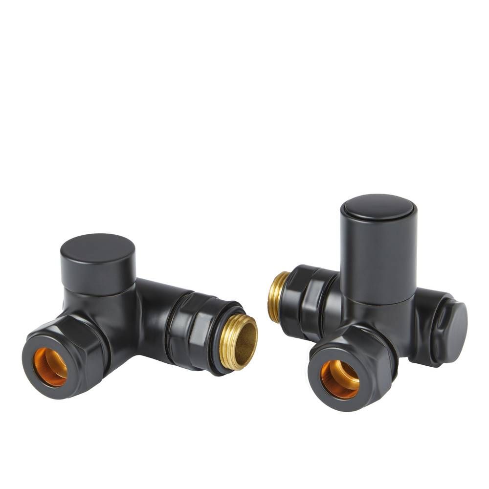 Robinets de radiateur mécaniques d’angle mixtes – Noir