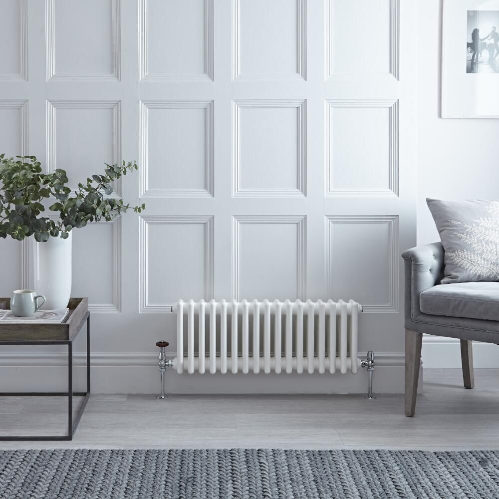 Radiateur style fonte horizontal – Blanc – 30 cm x 78,5 cm – Triple rang – Windsor