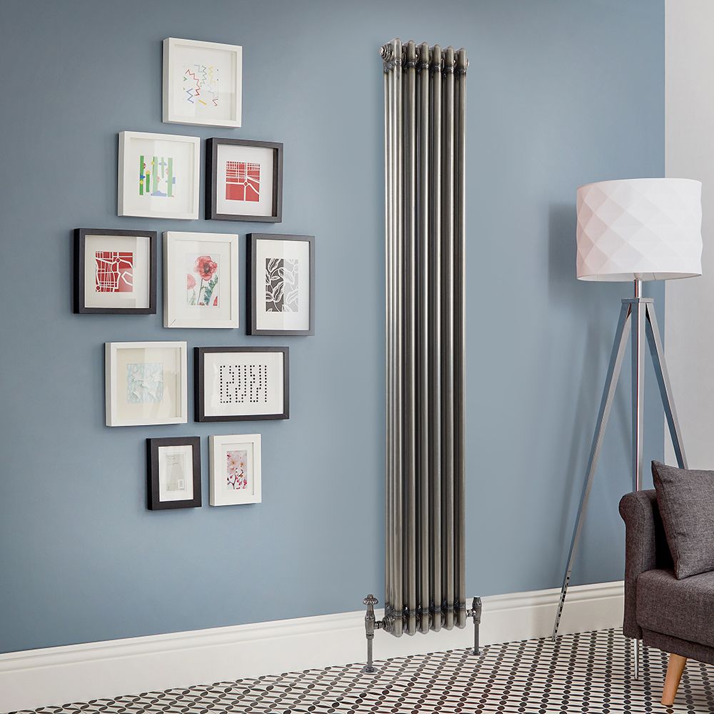 Radiateur style fonte rétro vertical – Triple rang – Métal brut laqué – 180 cm x 29 cm - Windsor