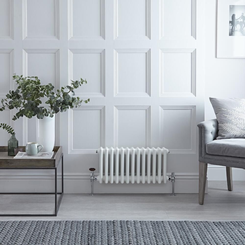 Radiateur style fonte horizontal – Blanc – 30 cm x 60,5 cm – Double rang – Windsor