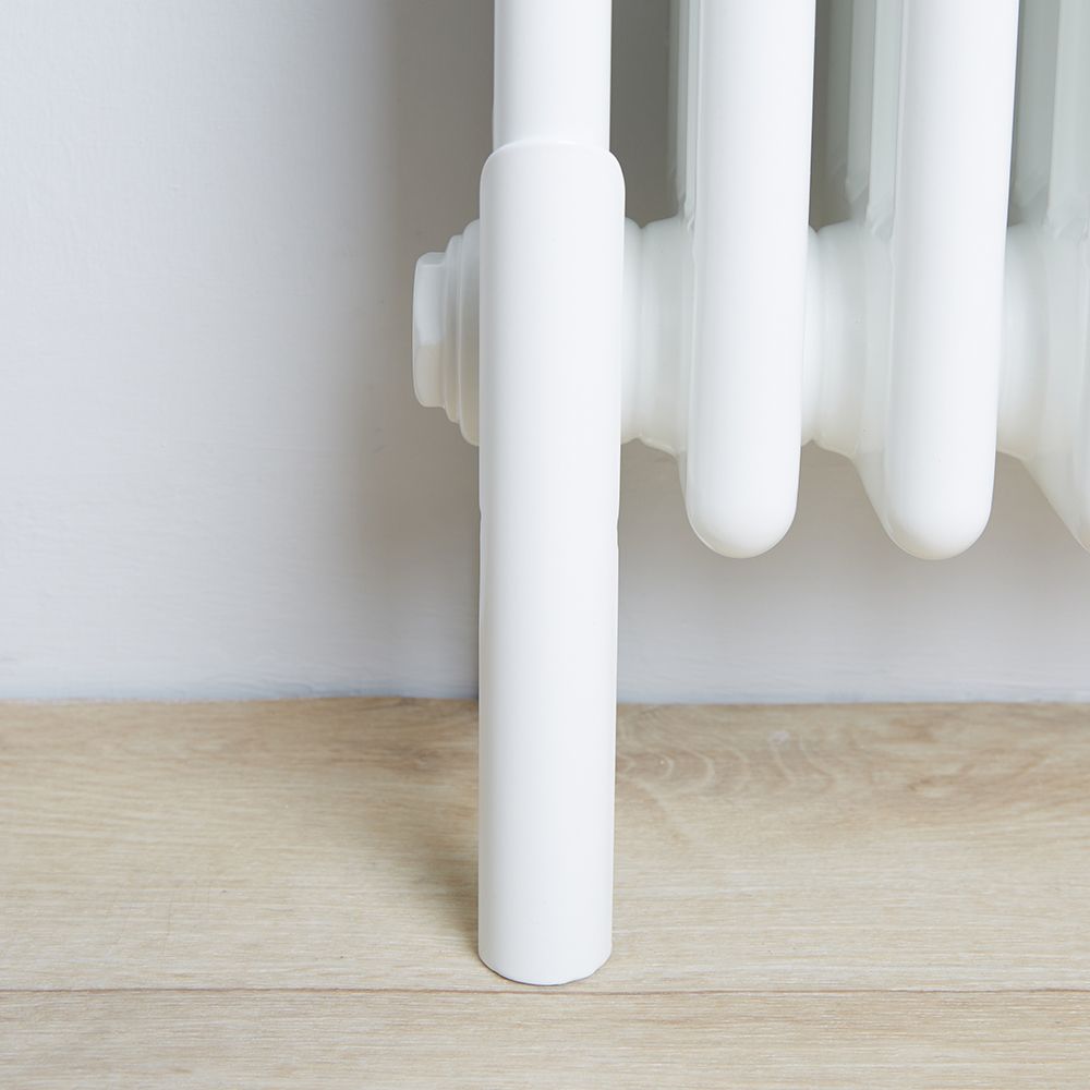Pieds De Radiateur Traditionnels Réglables 18-23 Cm – Supports Sol Acier Blanc – Lot De 2 Pour Radiateurs à Colonnes