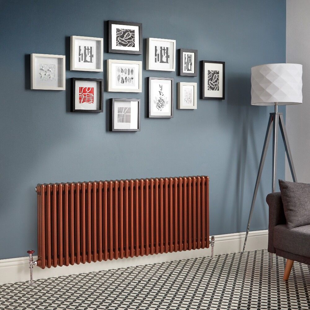 Radiateur rétro horizontal à triple rangs – Cuivre métallisé – Choix de tailles - Windsor