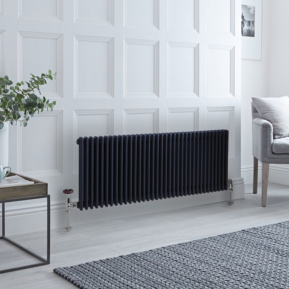 Radiateur style fonte horizontal – Anthracite – Triple rangs – 60 cm x 159,5 cm – Windsor