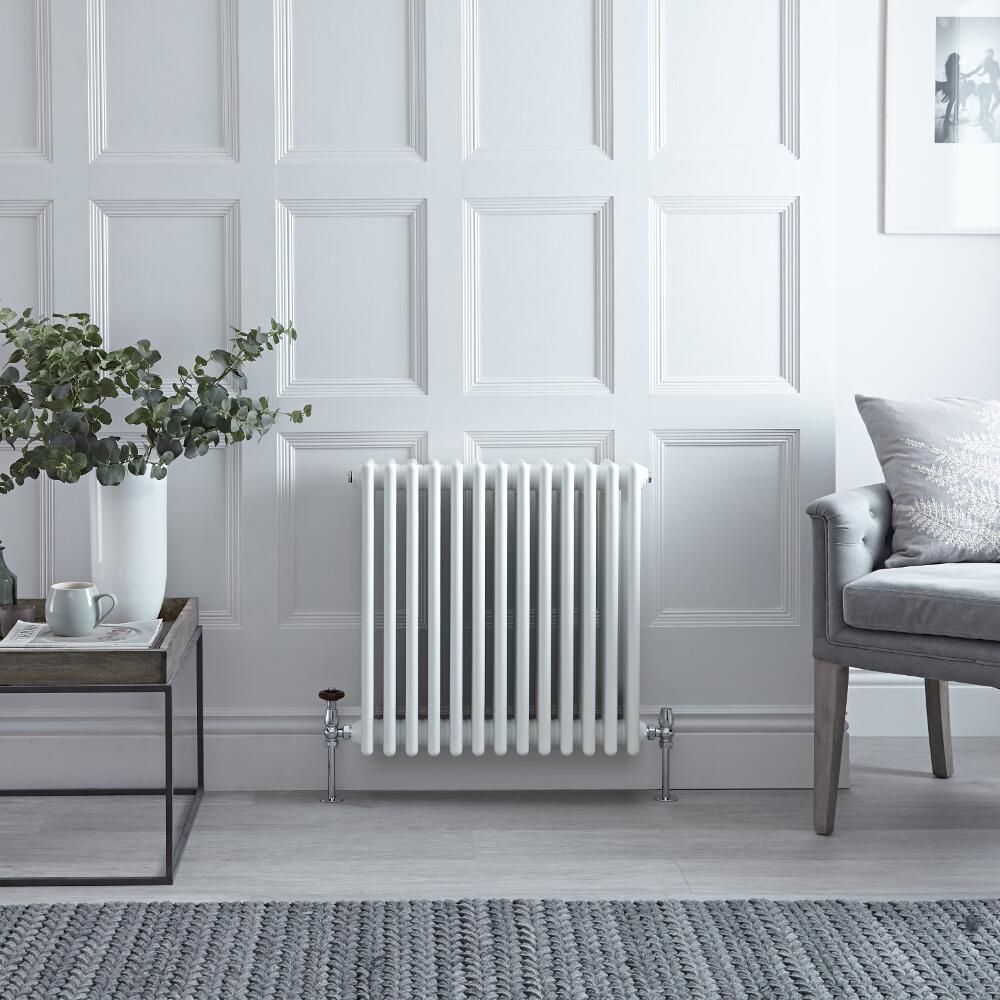 Radiateur style fonte horizontal - Blanc - Quatre rangs - 60 cm x 60,5 cm – Windsor