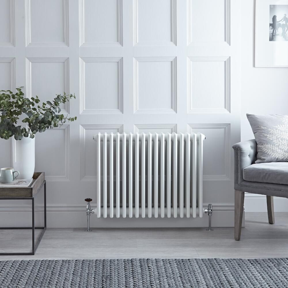 Radiateur style fonte horizontal - Blanc - Quatre rangs - 60 cm x 78,5 cm – Windsor