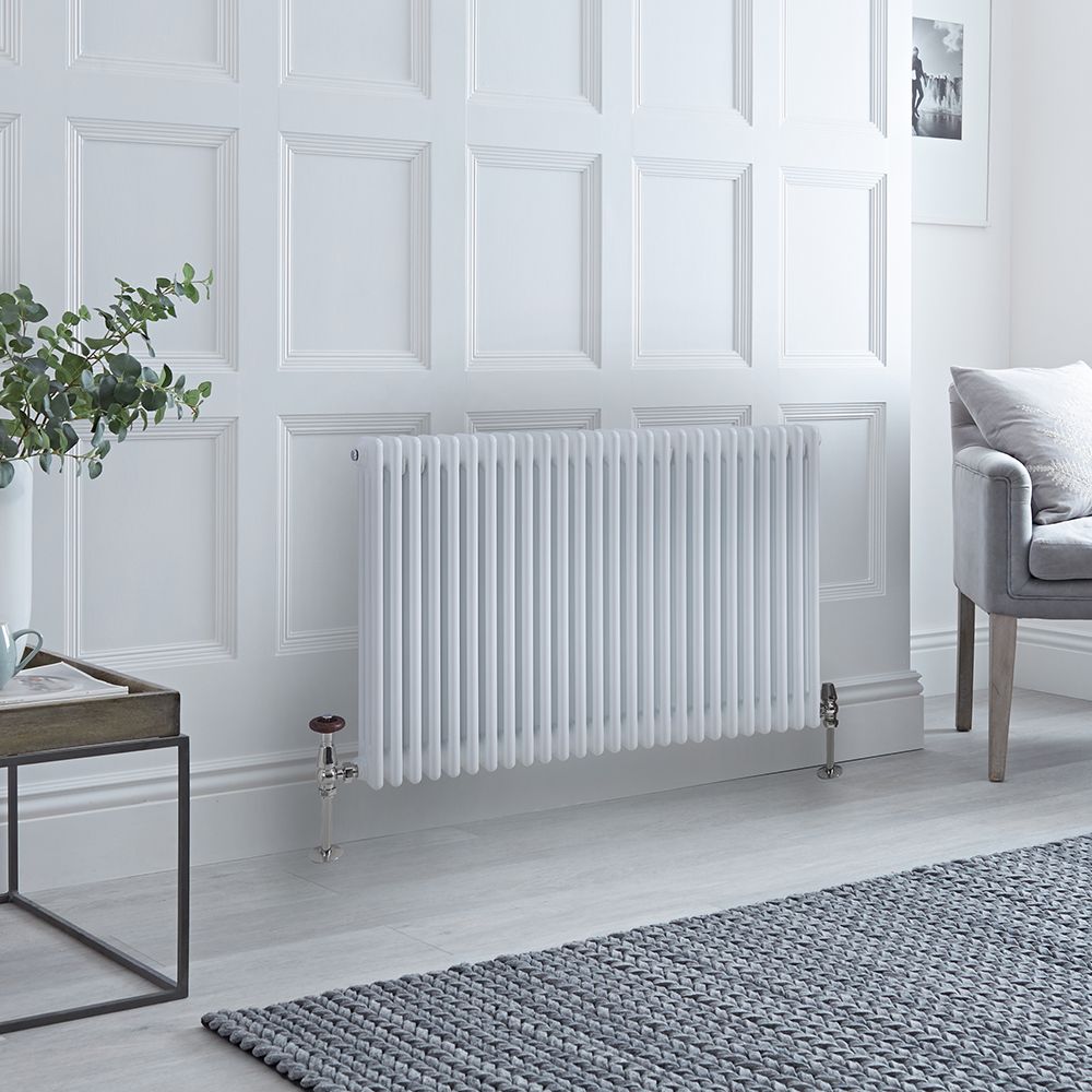 Radiateur style fonte horizontal – Blanc – 75 cm x 119 cm – Triple rangs – Windsor