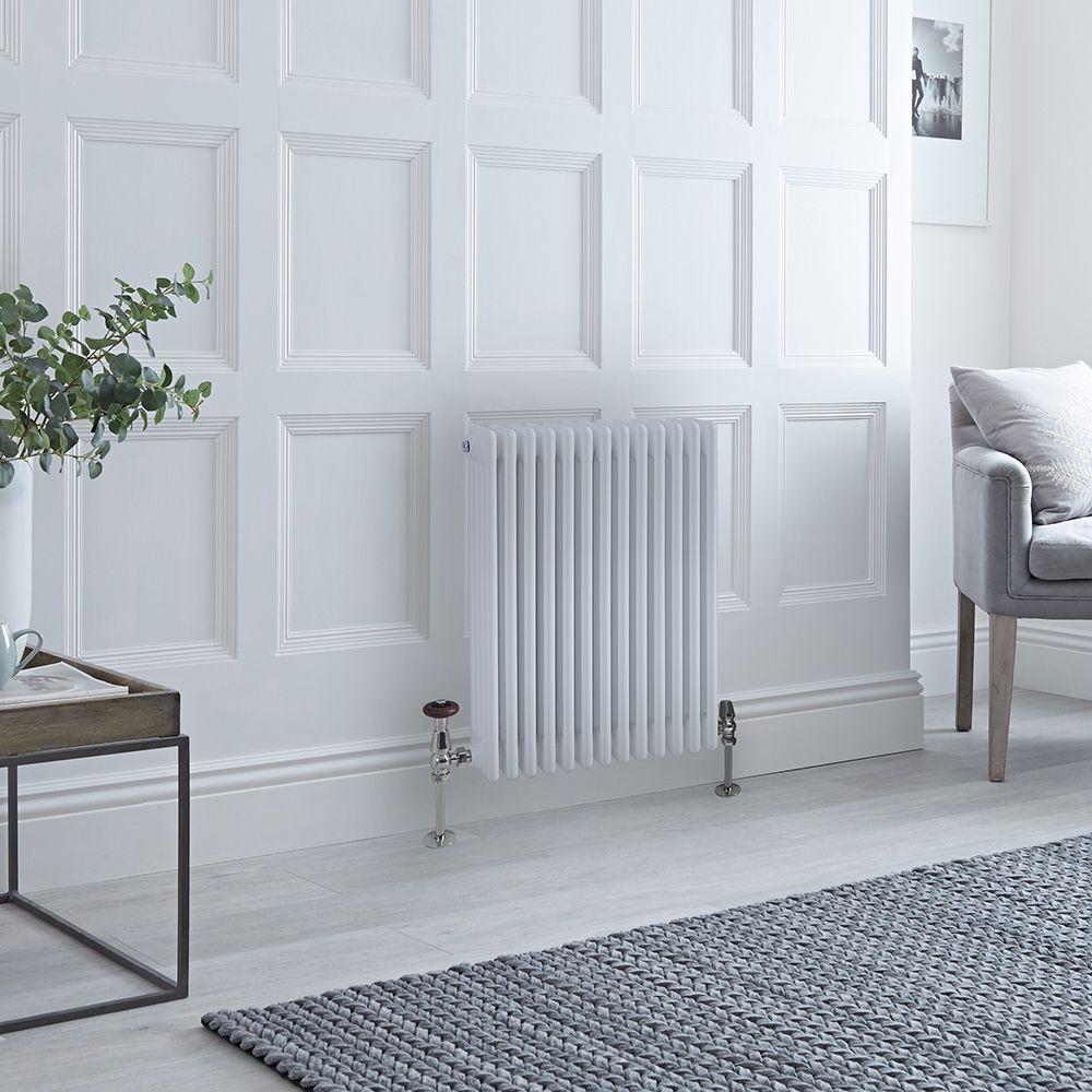 Radiateur style fonte horizontal - Blanc - Quatre rangs - 75 cm x 60,5 cm – Windsor