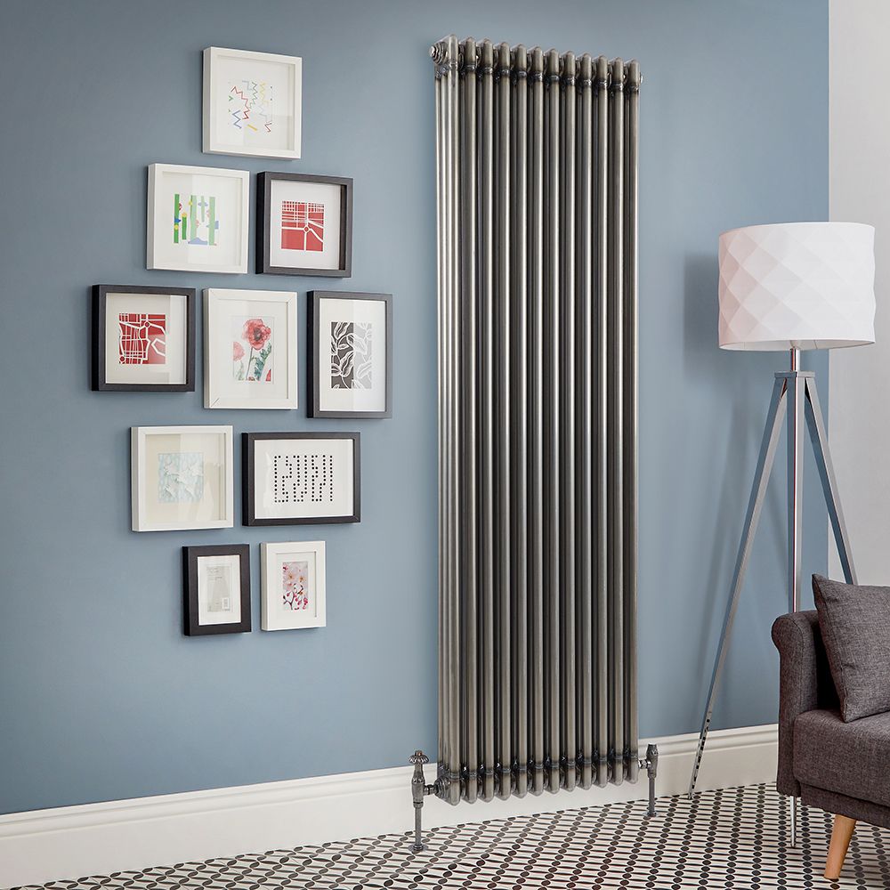 Radiateur style fonte rétro vertical – Triple rang – Métal brut laqué – 180 cm x 56 cm - Windsor