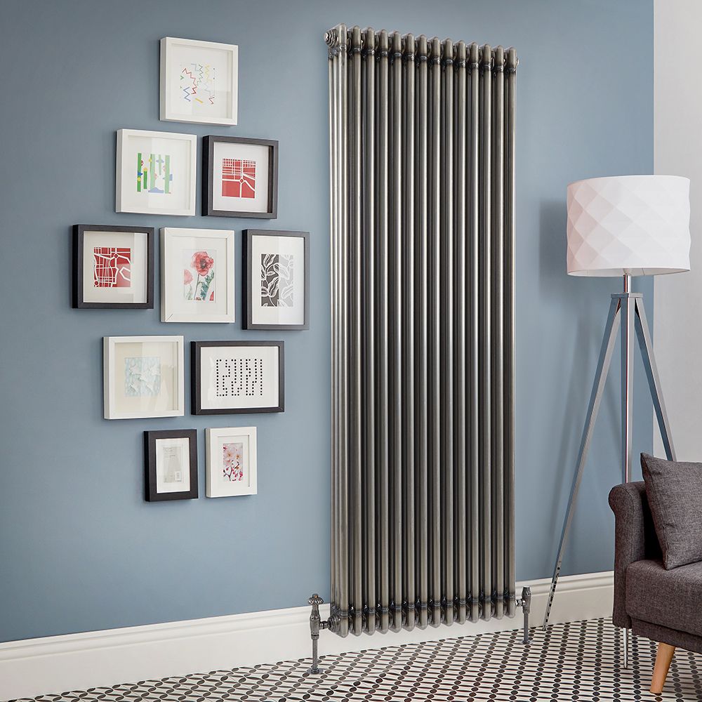 Radiateur style fonte rétro vertical – Triple rang – Métal brut laqué – 180 cm x 65 cm - Windsor