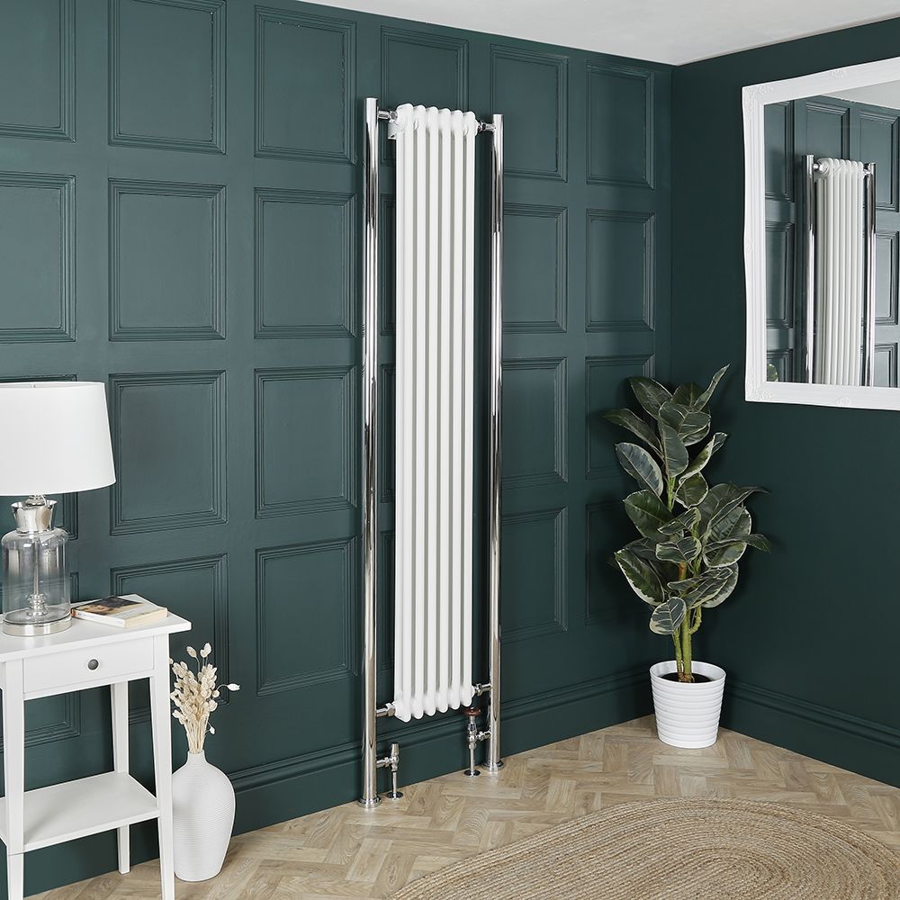 Radiateur style fonte vertical – Double rangs – Blanc – Choix de tailles et de couleur des rallonges - Windsor