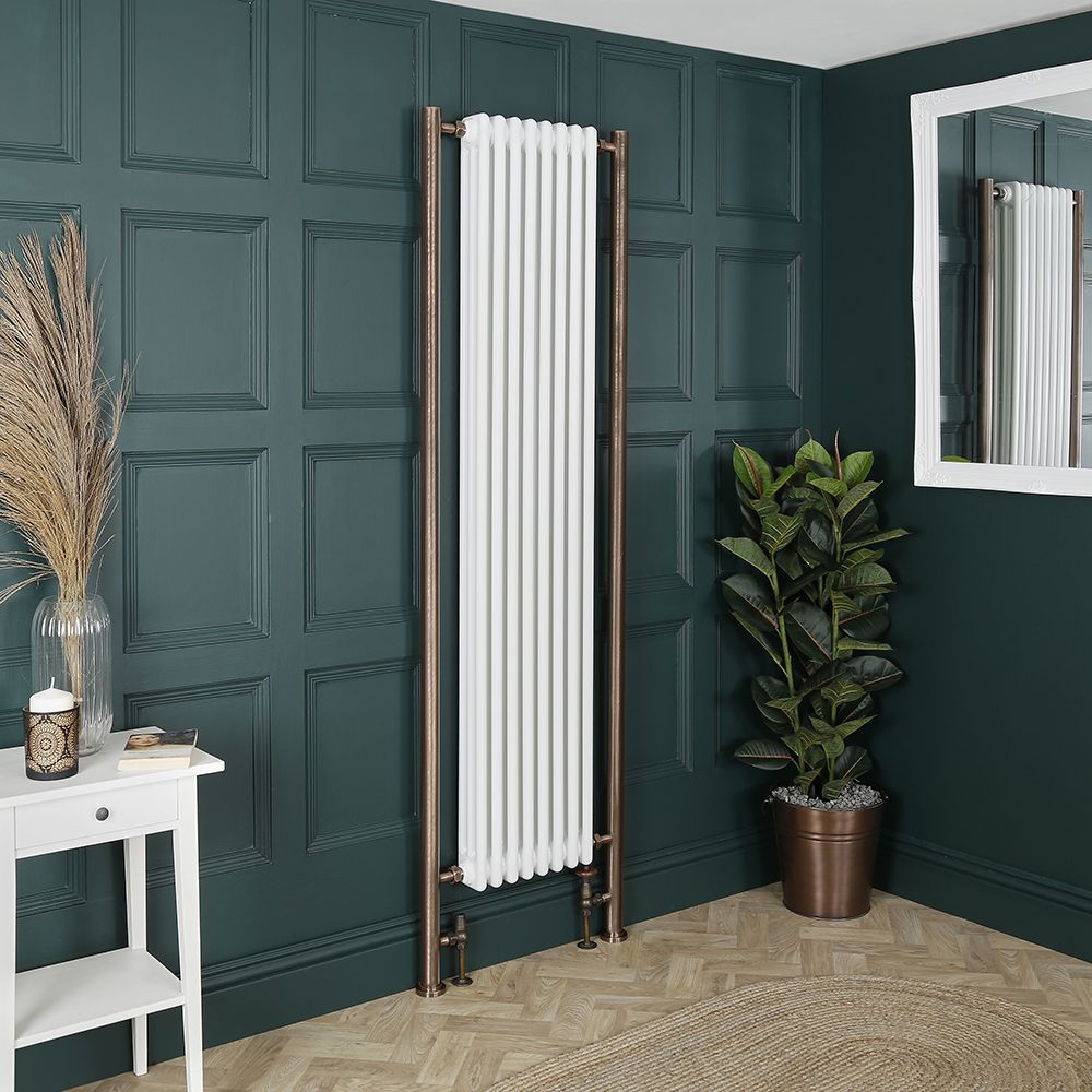 Radiateur vertical rétro – Triple rangs – Blanc – Choix de tailles et de couleur de rallonges - Windsor