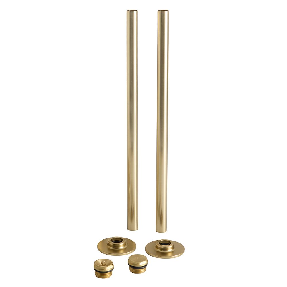 Kit de raccords tuyauterie pour radiateur – Or satiné – Avec bouchons d’obturation et de purge