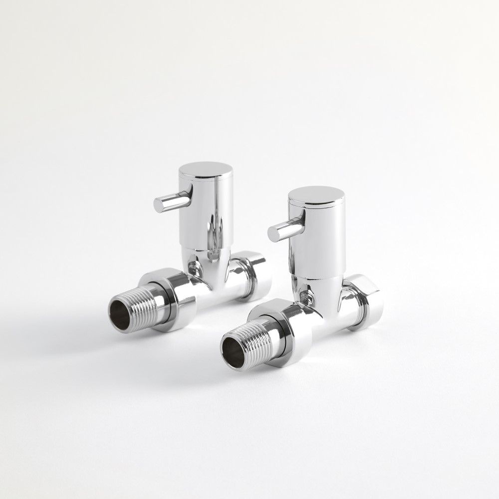 Paire de robinets de radiateur droits minimalistes – Chromé – Select