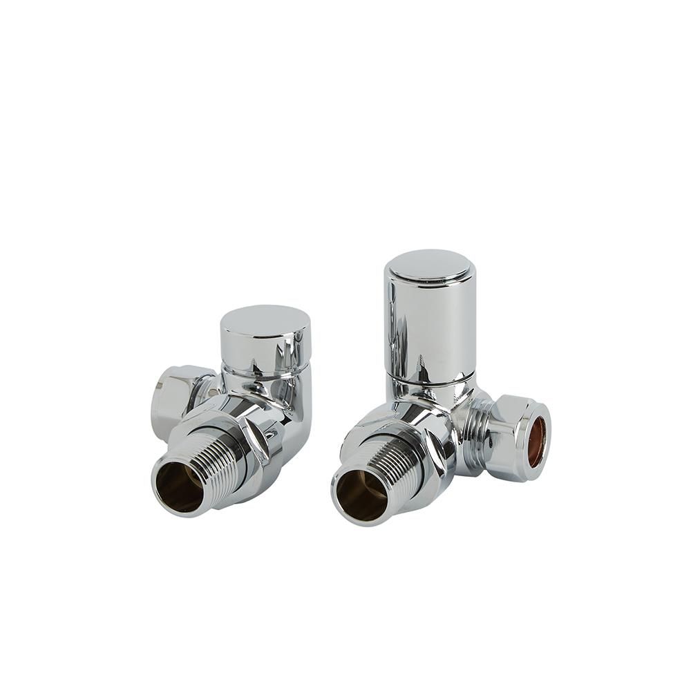 Paire de robinets de radiateur coudés modernes – Chromé – Select