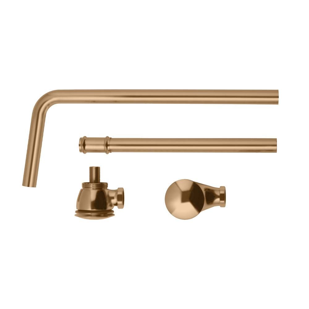 Bonde baignoire exposée à bouton poussoir - Avec trop-plein - Cuivre brossé