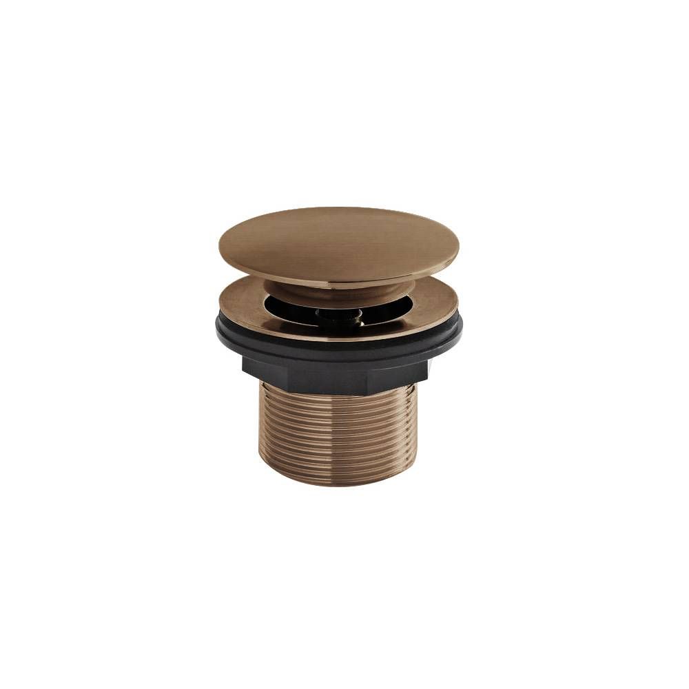 Bonde baignoire à bouton poussoir - Sans trop-plein - Cuivre brossé