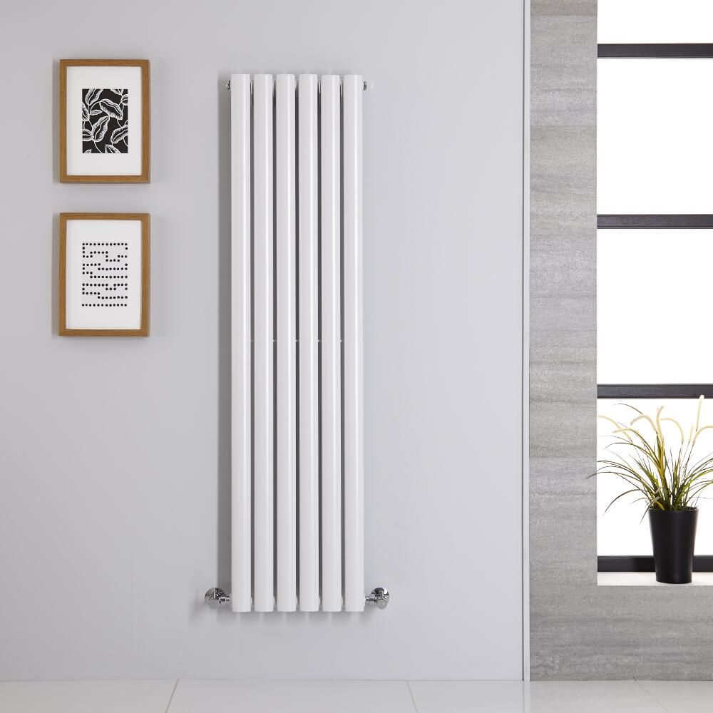 Radiateur design vertical – Blanc – 140 cm x 35,4 cm  – Rang simple – Vitality