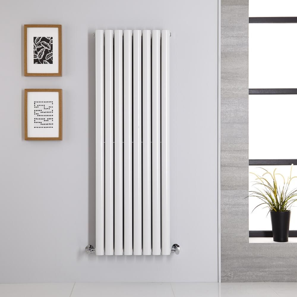 Radiateur design vertical – Blanc – 140 cm x 47,2 cm – Rang double – Vitality