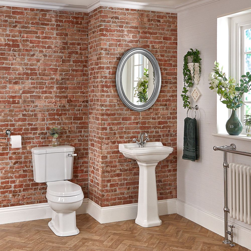 Pack WC et lavabo sur colonne rétro - Richmond