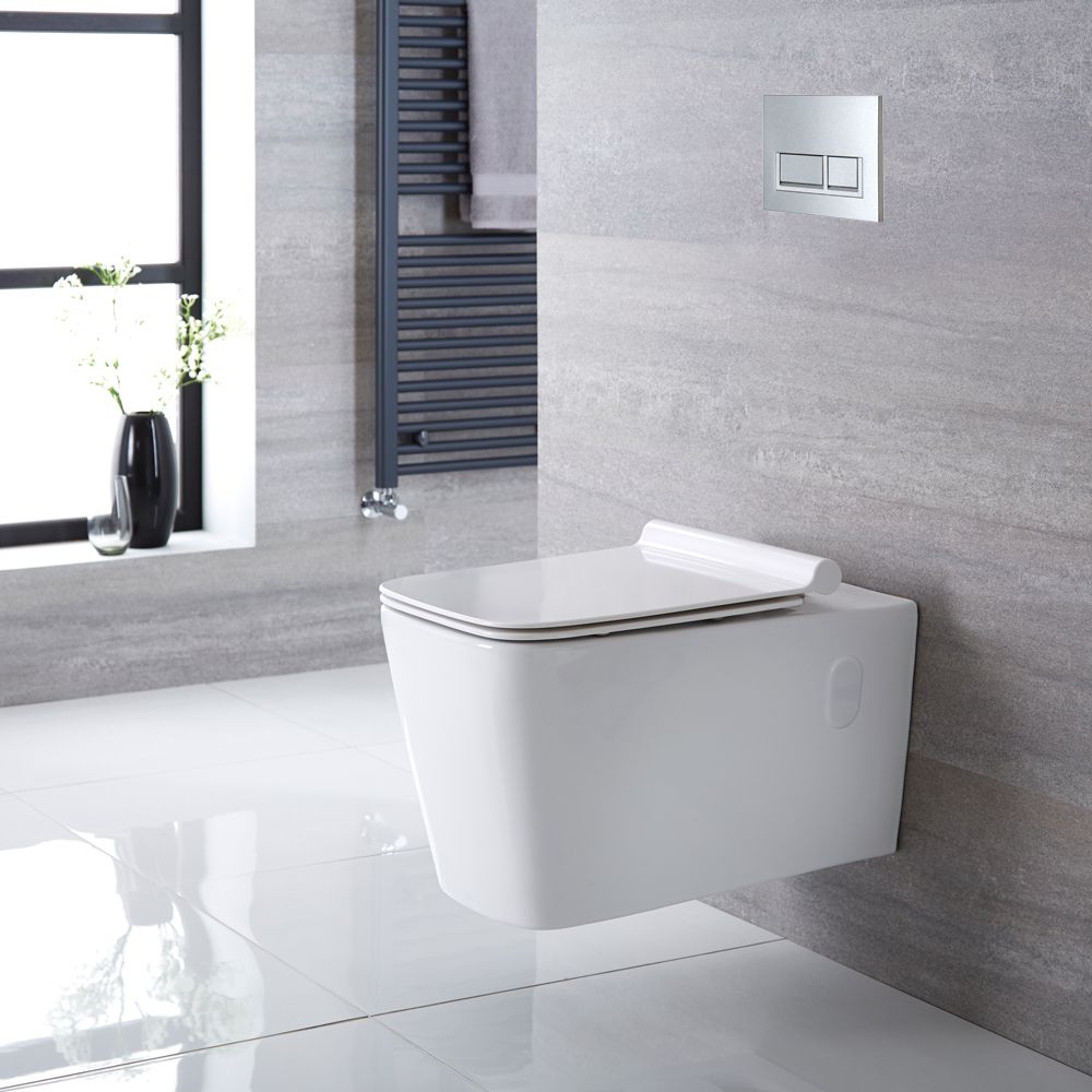 Pack WC suspendu - Avec bâti-support haut - Choix de plaque de déclenchement chasse d'eau - Sandford