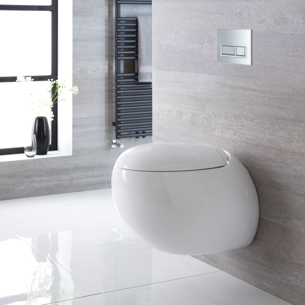 Pack WC suspendu - Avec bâti-support haut - Choix de plaque de déclenchement chasse d'eau - Langtree