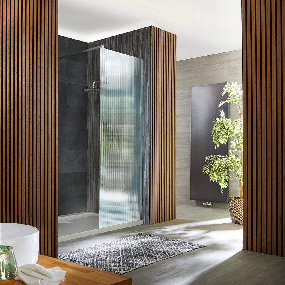 Douche italienne cannelée avec receveur – Chromé – Choix de tailles – Florence