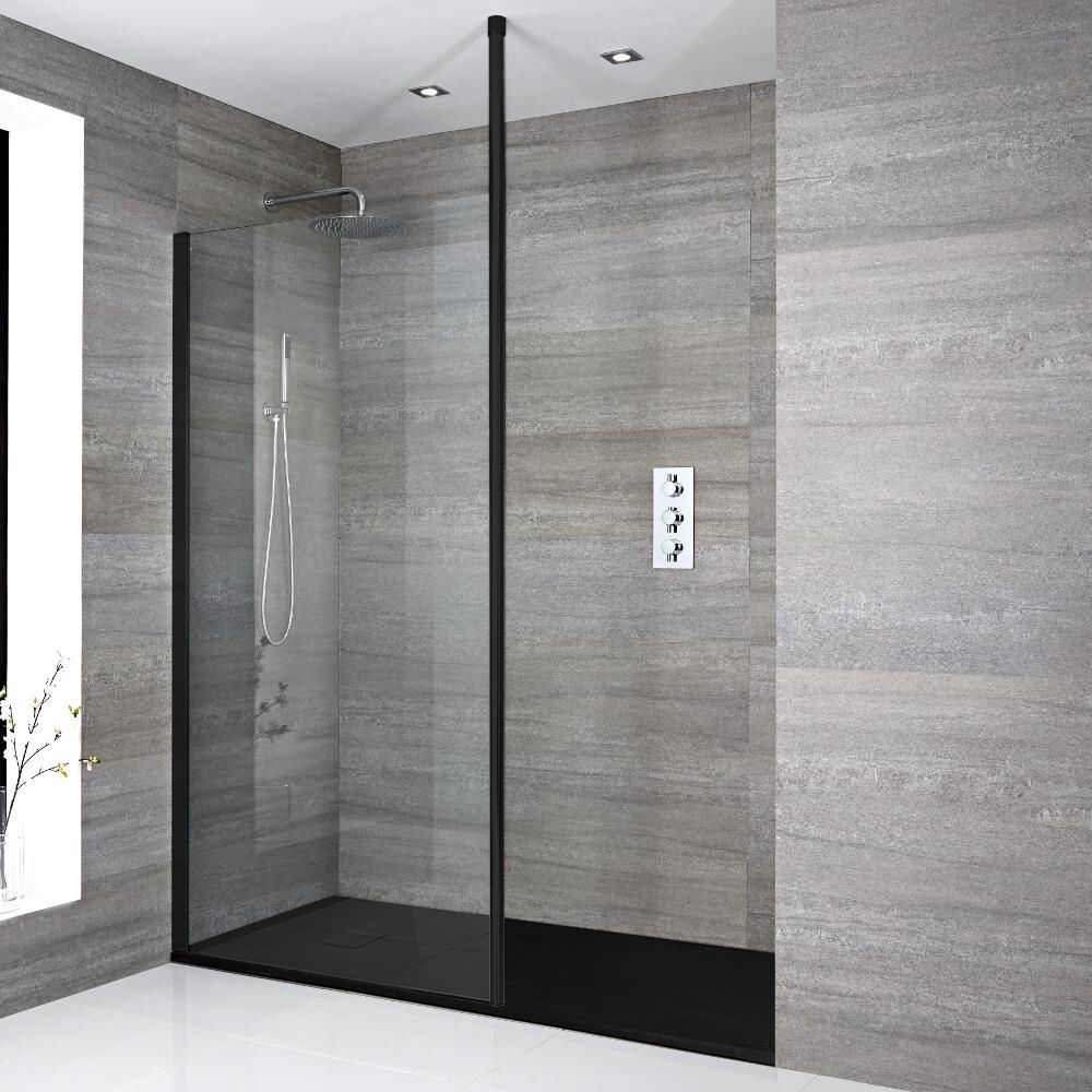Douche italienne moderne avec receveur à effet texturé – Choix de tailles - Nox