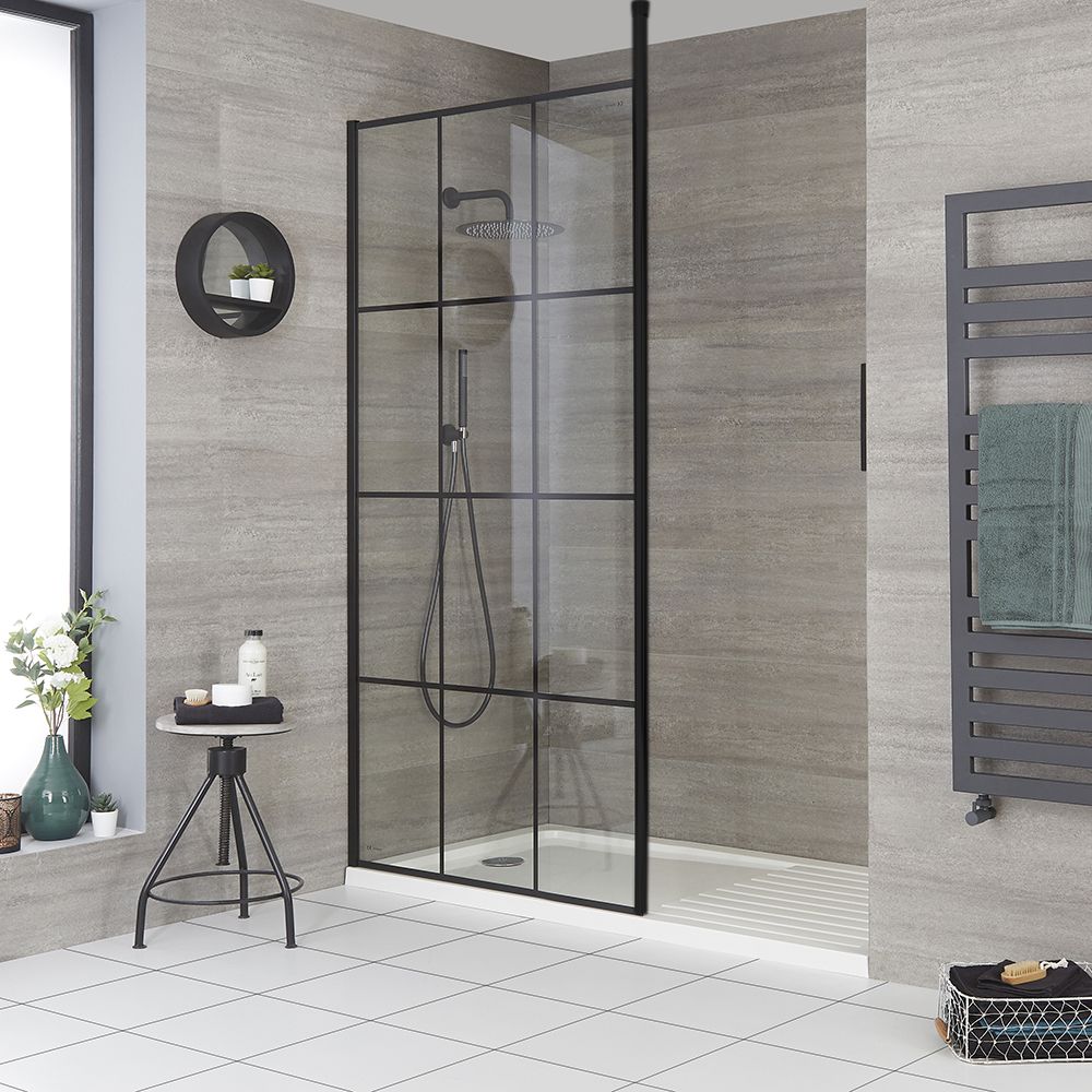 Douche italienne moderne avec verrière et receveur – Choix de tailles - Barq