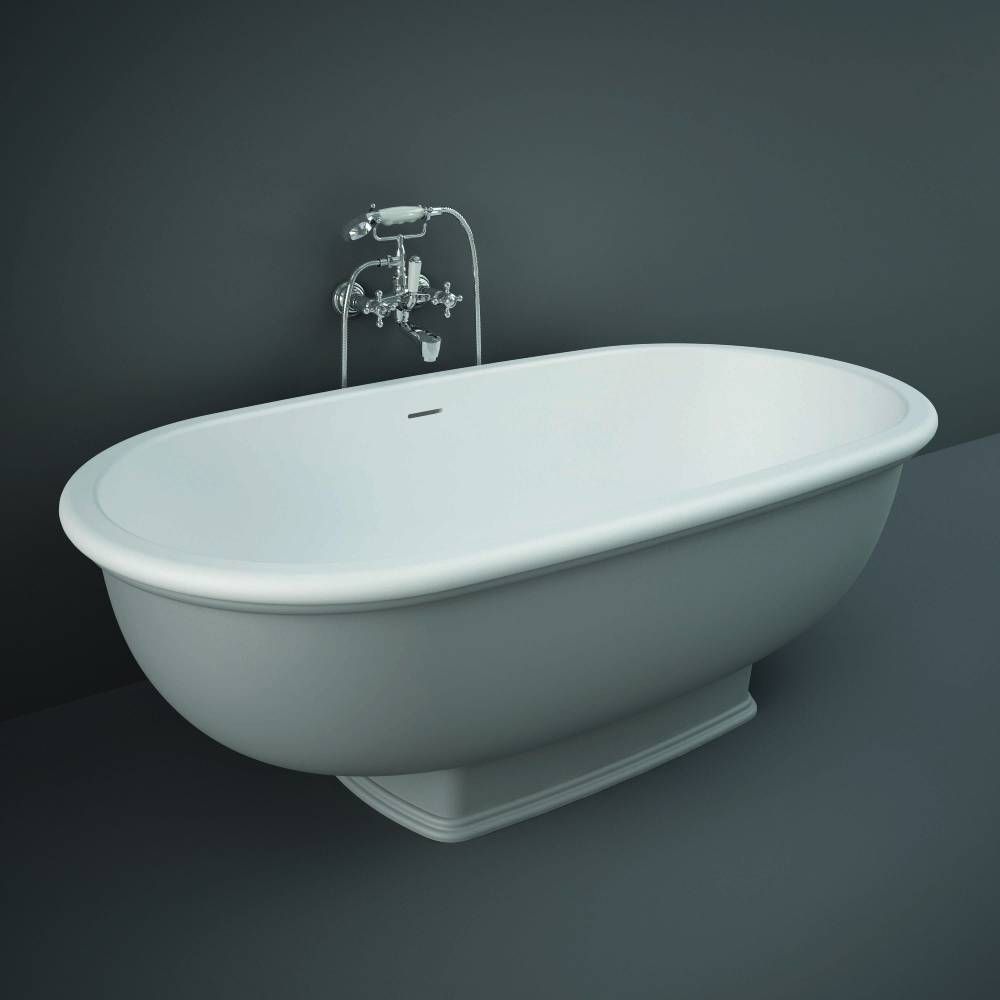 Baignoire îlot à double dos – 156 cm x 81 cm - Choix de finitions – RAK Washington x Hudson Reed